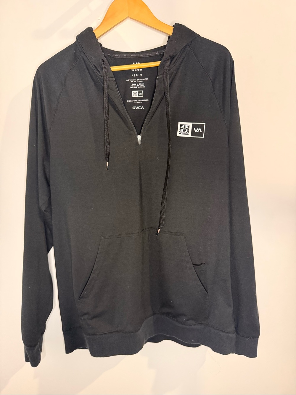 RVCA VA Sport BJ Penn Signature 1/4 Zip Pullover Training Hoodie Size Large - Picture 6 of 6